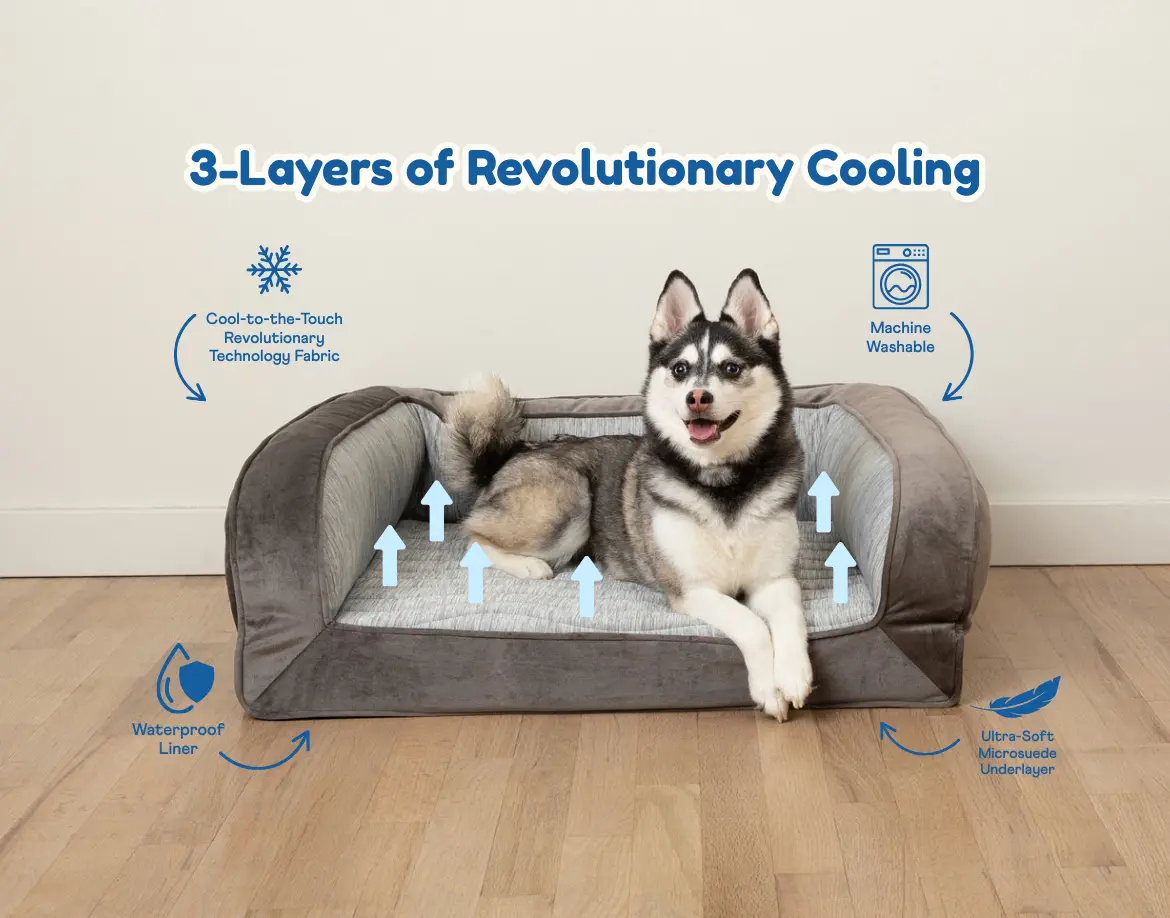 PupChill™ Cooling Bolster Dog Bed Paw.com