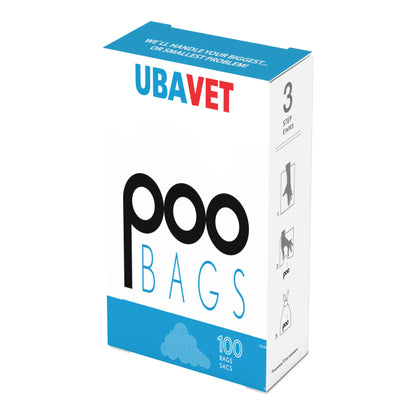 UBAVET DOO Extra-Long Waste Bags for Dogs & Cats – 100-Pack, Durable & Unscented American Pet Supplies