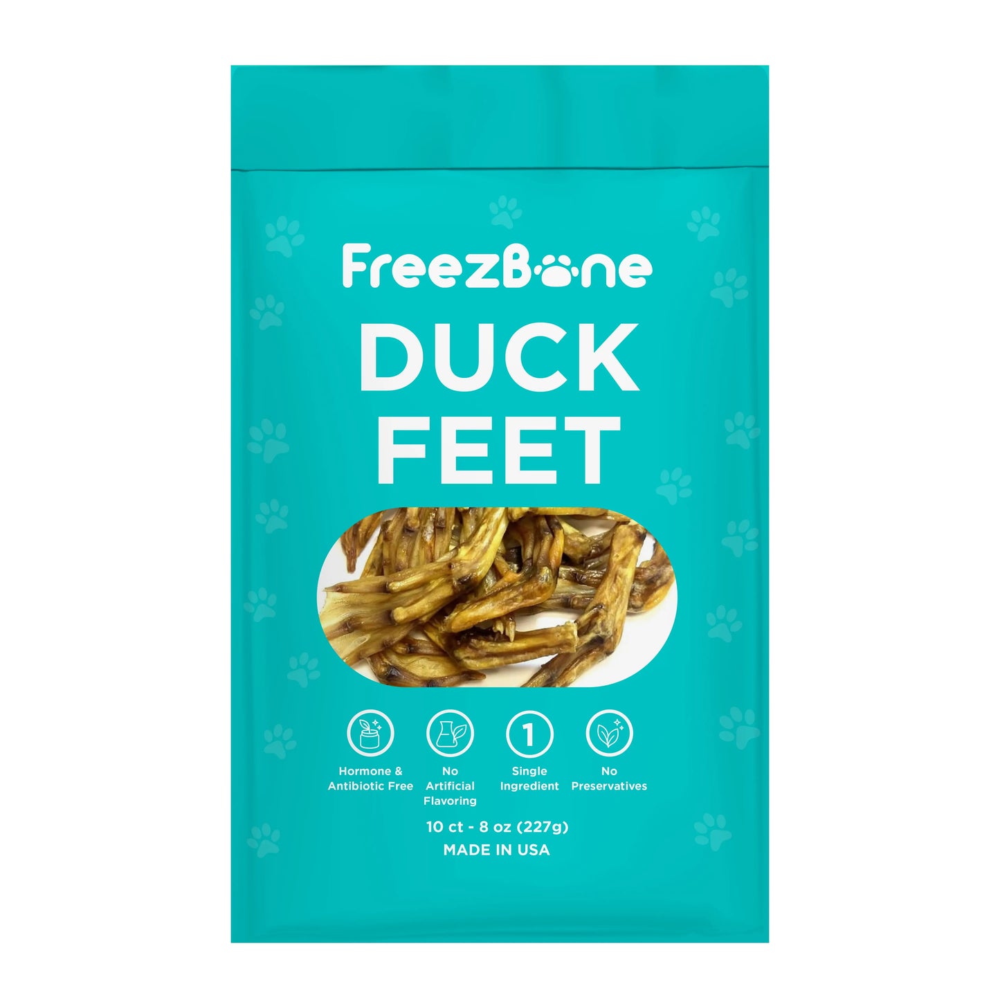 Freezbone Whole Duck Feet Dental Treats for Dogs - Human Grade - Single Ingredient Freezbone