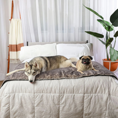 PupProtector™ Luxe Waterproof Bed Runner - Ultra Soft Chinchilla Paw.com