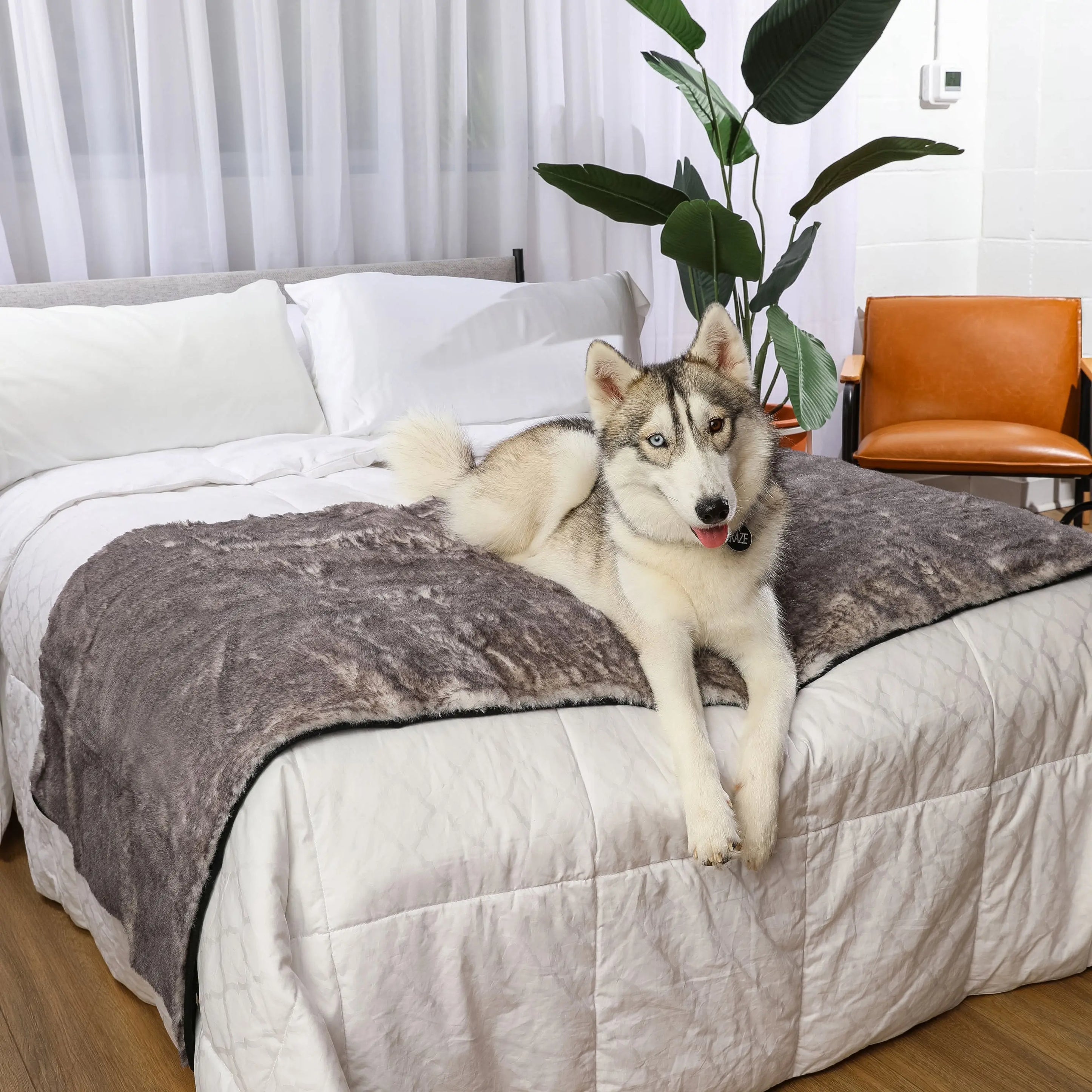 PupProtector™ Luxe Waterproof Bed Runner - Ultra Soft Chinchilla Paw.com