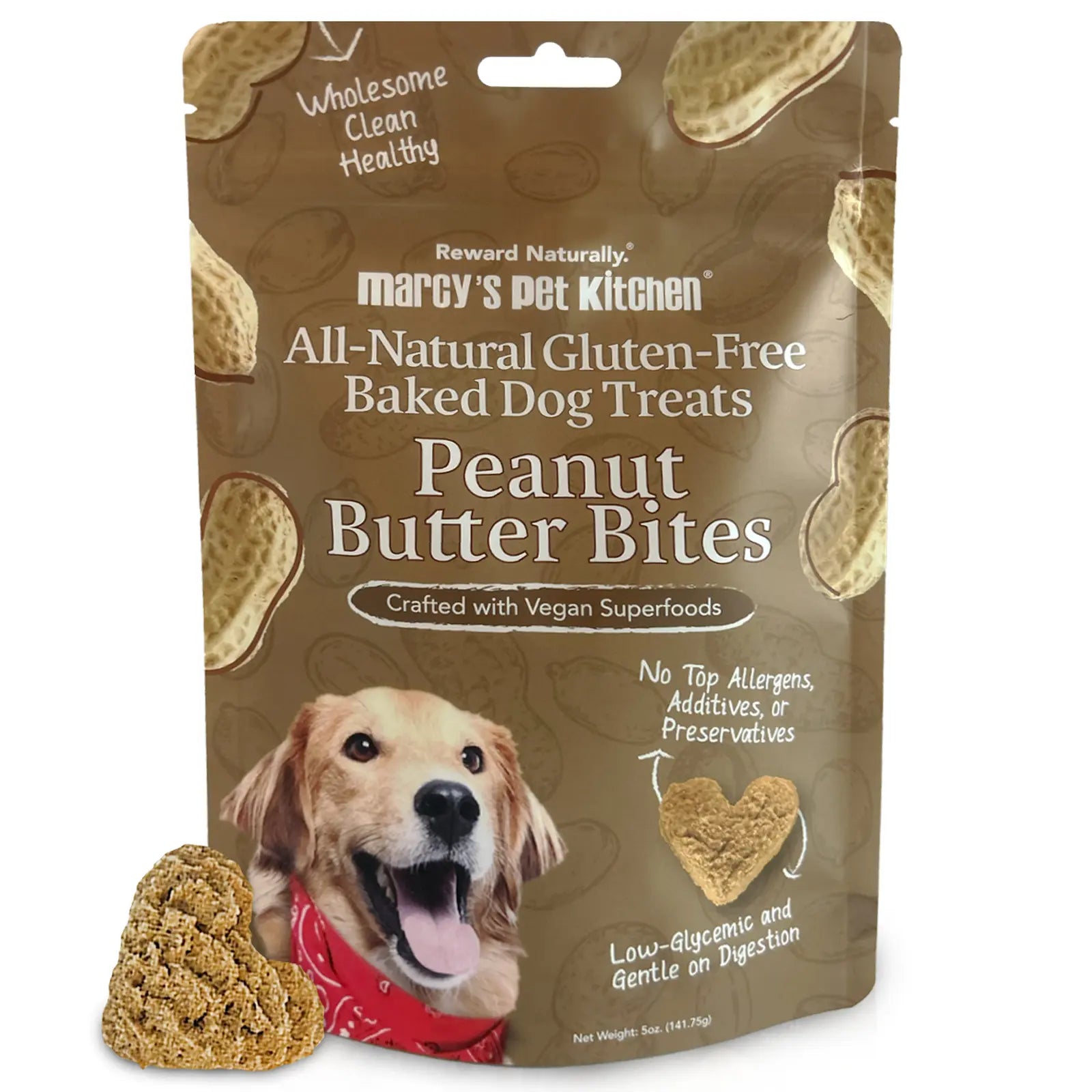 All-Natural Peanut Butter Dog Treats - Homemade-All Natural Dog Treats for Digestive Help - Gluten Free Healthy Human Grade Dog Biscuits for Sensitive Stomachs- USA Made Marcy's Pet Kitchen