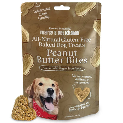 All-Natural Peanut Butter Dog Treats - Homemade-All Natural Dog Treats for Digestive Help - Gluten Free Healthy Human Grade Dog Biscuits for Sensitive Stomachs- USA Made Marcy's Pet Kitchen