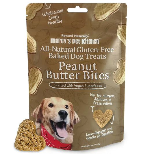 All-Natural Peanut Butter Dog Treats - Homemade-All Natural Dog Treats for Digestive Help - Gluten Free Healthy Human Grade Dog Biscuits for Sensitive Stomachs- USA Made Marcy's Pet Kitchen