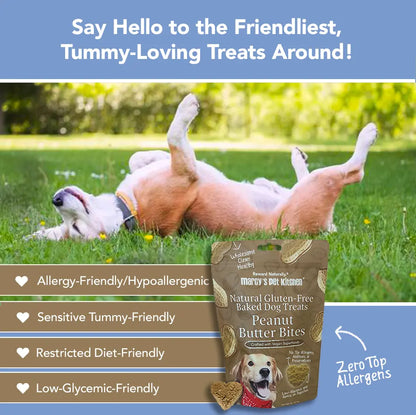 All-Natural Peanut Butter Dog Treats - Homemade-All Natural Dog Treats for Digestive Help - Gluten Free Healthy Human Grade Dog Biscuits for Sensitive Stomachs- USA Made Marcy's Pet Kitchen