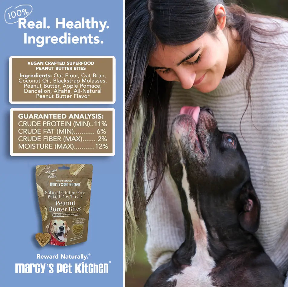 All-Natural Peanut Butter Dog Treats - Homemade-All Natural Dog Treats for Digestive Help - Gluten Free Healthy Human Grade Dog Biscuits for Sensitive Stomachs- USA Made Marcy's Pet Kitchen