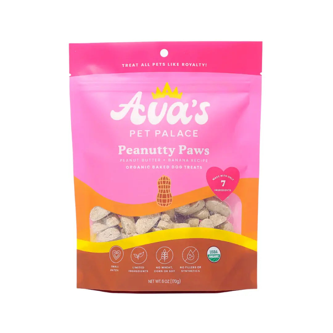 Ava's Pet Palace Organic Oven Baked Dog Treats - Peanutty Paws (6 oz) / 2-Pack American Pet Supplies