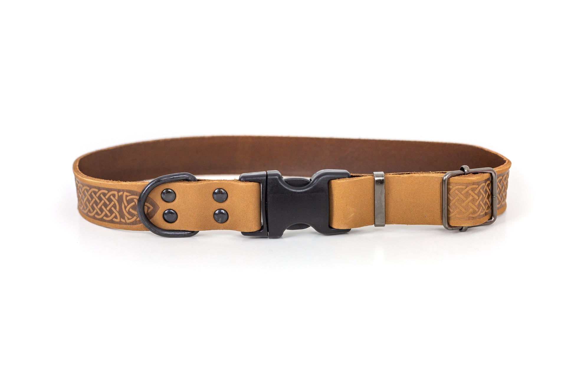 Celtic Sport Khaki Leather Dog Collar Euro-Dog Collars and Leads