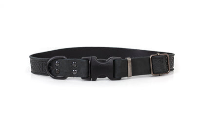Celtic Sport Midnight Black Leather Dog Collar Euro-Dog Collars and Leads