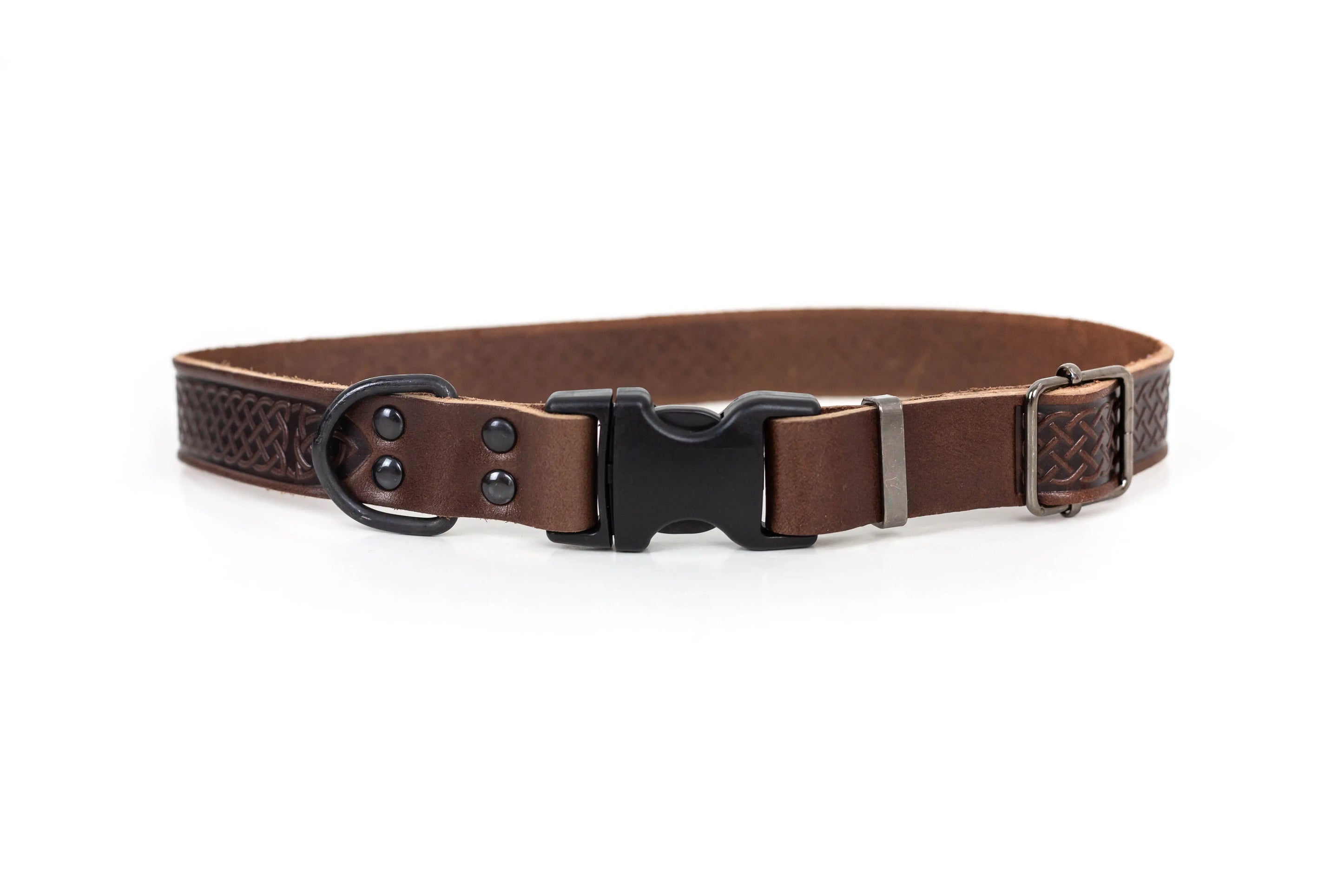Celtic Sport Chocolate Leather Dog Collar Euro-Dog Collars and Leads