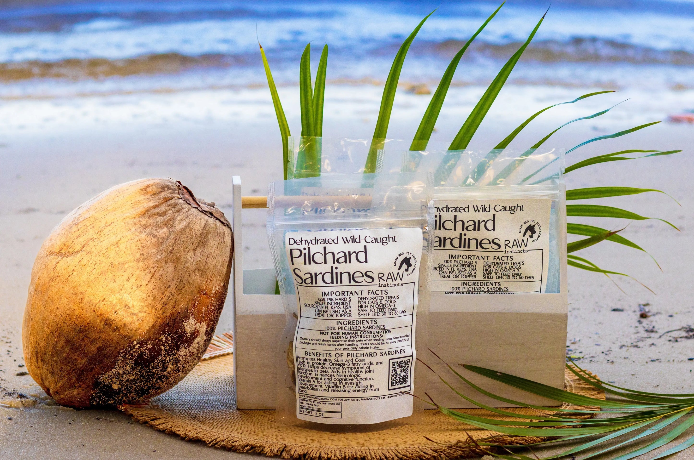 Dehydrated Wild Caught Pilchard Sardines for Cats & Dogs — 100% Single Ingredient | Raw Instincts Florida | 2 oz Raw Instincts