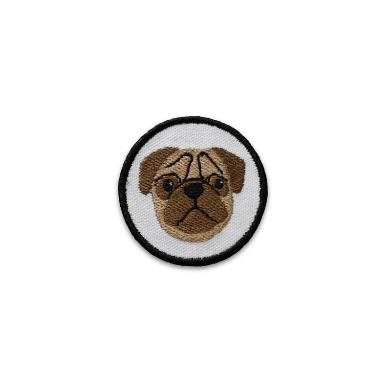 Pug Face Circle Patch