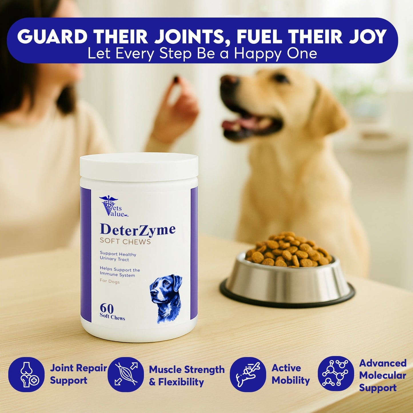 DeterZyme Stool Eating Deterrent for Dogs – 60 Soft Chews – Helps Discourage Stool Consumption – with Digestive Enzymes, Prebiotics, and Natural Herbal Blend – Supports Gut Health & Breath Freshening Horizon Animal Care
