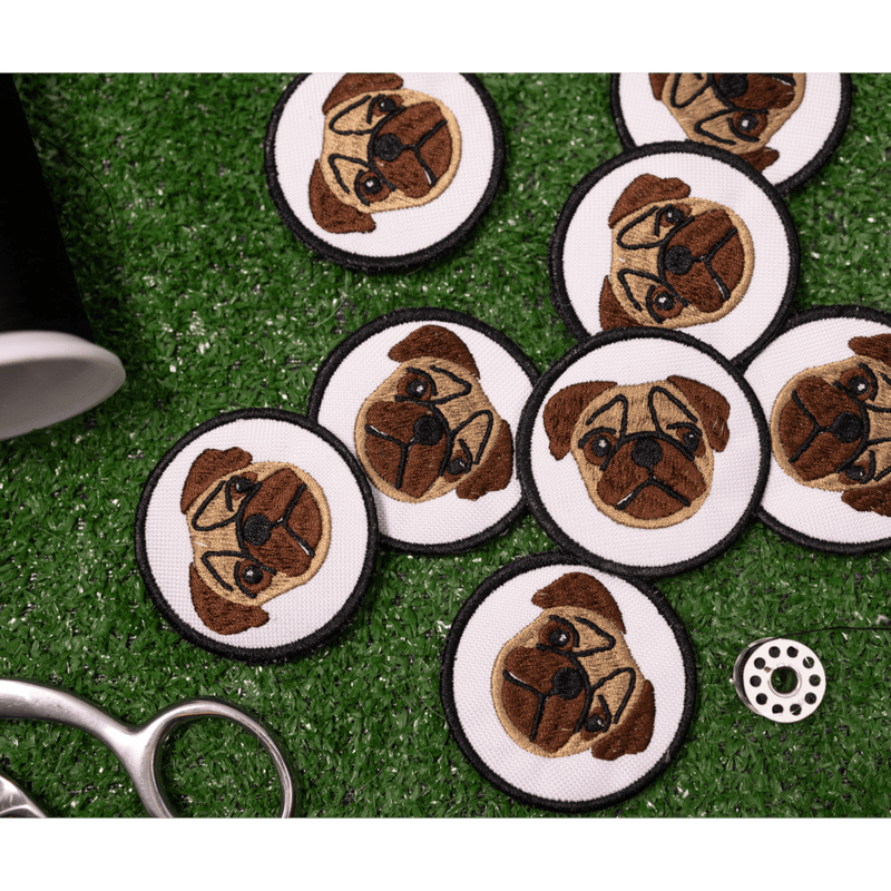 Pug Face Circle Patch