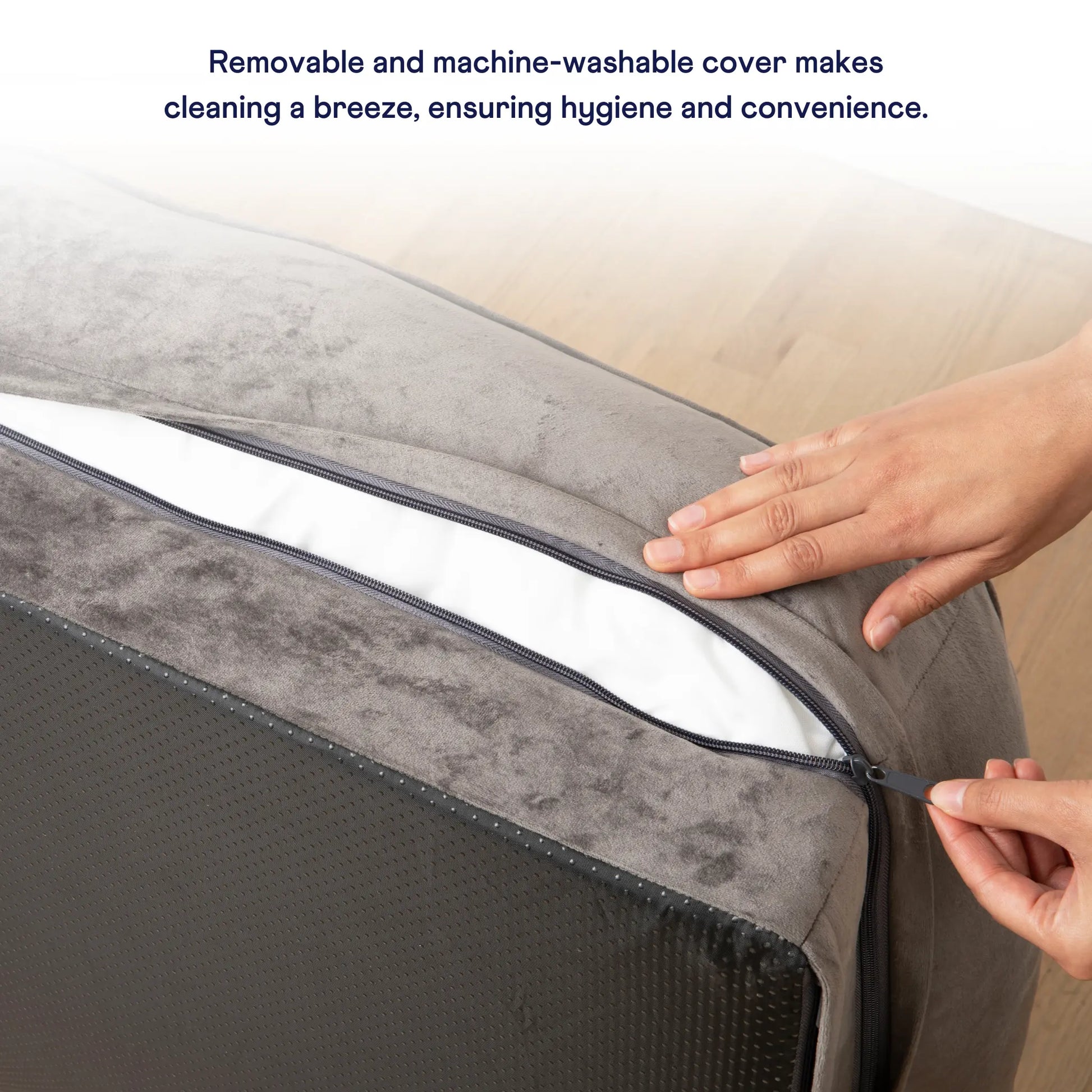 PupChill™ Cooling Bolster Dog Bed + Waterproof Blanket Bundle - Arctic Grey Paw.com