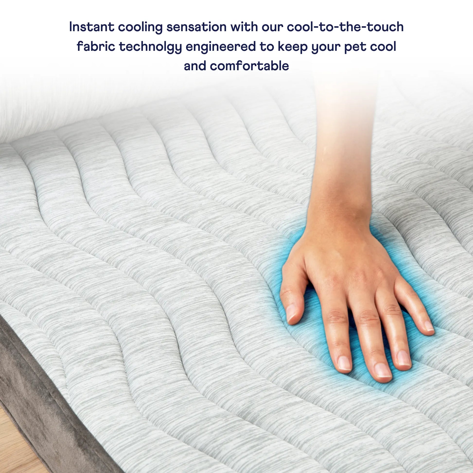 PupChill™ Cooling Bolster Dog Bed + Waterproof Blanket Bundle - Arctic Grey Paw.com