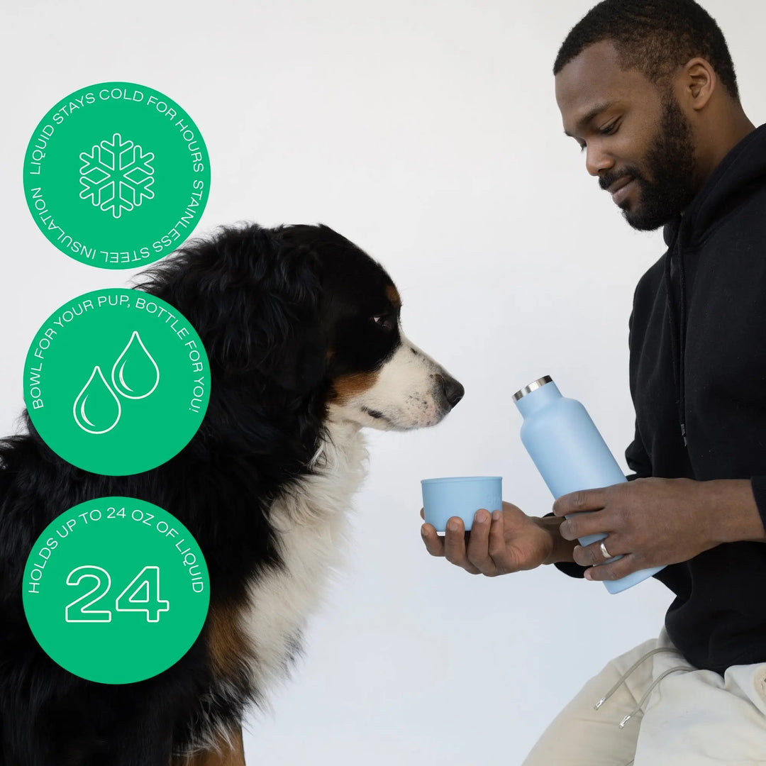 24oz Dog & Me Insulated Travel Dog Water Bottle