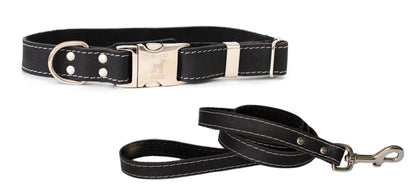 Quick-Release Style Leather Collar and Leash Set Euro-Dog Collars and Leads