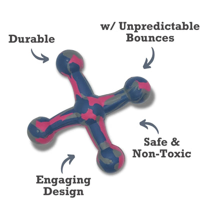 Natural Rubber Jack Dog Toy – Durable, Non-Toxic Chew Toy for Engaging Play and Enhanced Agility American Pet Supplies