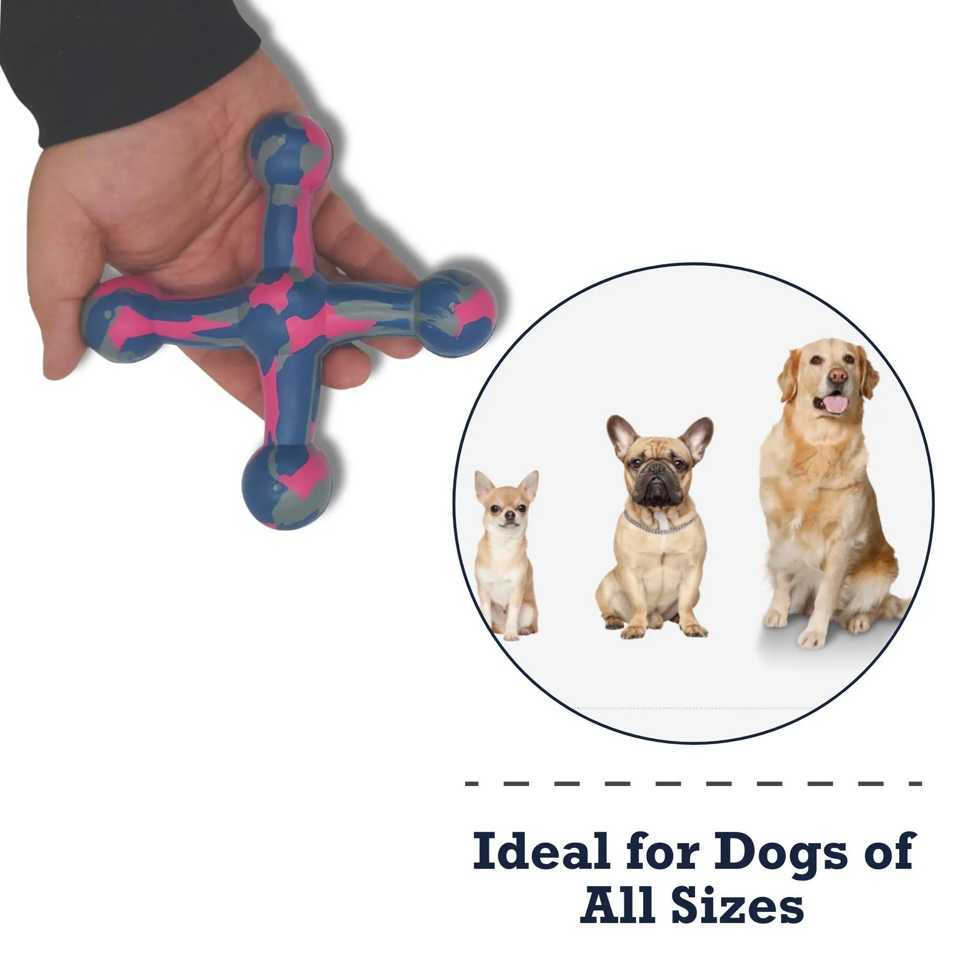 Natural Rubber Jack Dog Toy – Durable, Non-Toxic Chew Toy for Engaging Play and Enhanced Agility American Pet Supplies