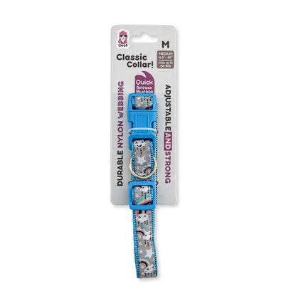 Nylon Dog Collar with Embroidered Rainbow Design, Secure & Adjustable Fit, Comfortable Wear American Pet Supplies