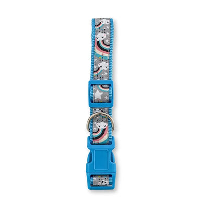 Nylon Dog Collar with Embroidered Rainbow Design, Secure & Adjustable Fit, Comfortable Wear American Pet Supplies