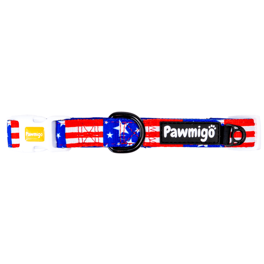 Red, White, & Bark Classic Collar Pawmigo
