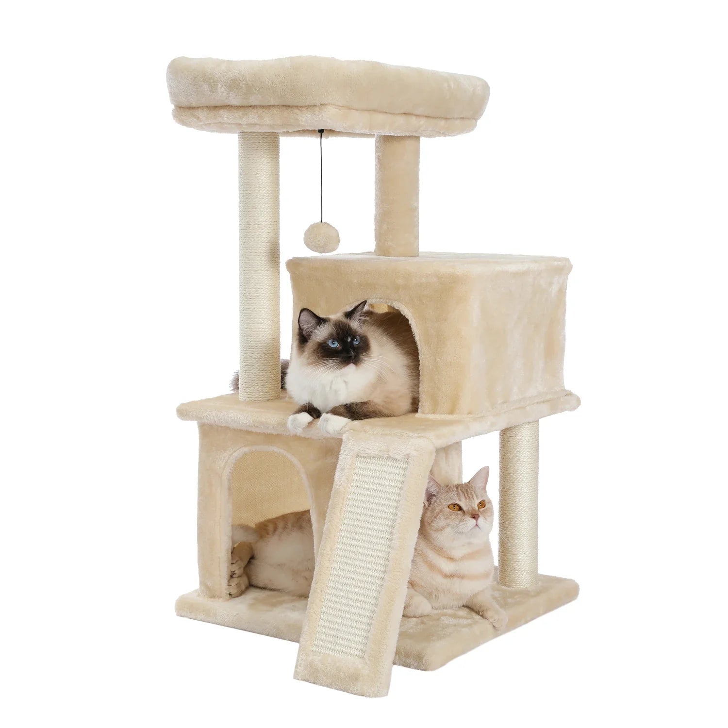 Pequlti Multi-Level Cat Tree Tower with Condo and Hammock