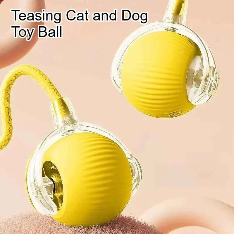 Dog and cat toys, ball, durable, self-entertainment, with rope, cat teaser ball, pet supplies, jumping ball, thud pet toys