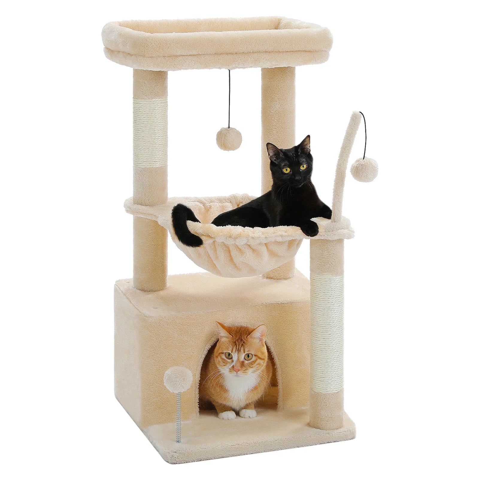 Pequlti Multi-Level Cat Tree Tower with Condo and Hammock