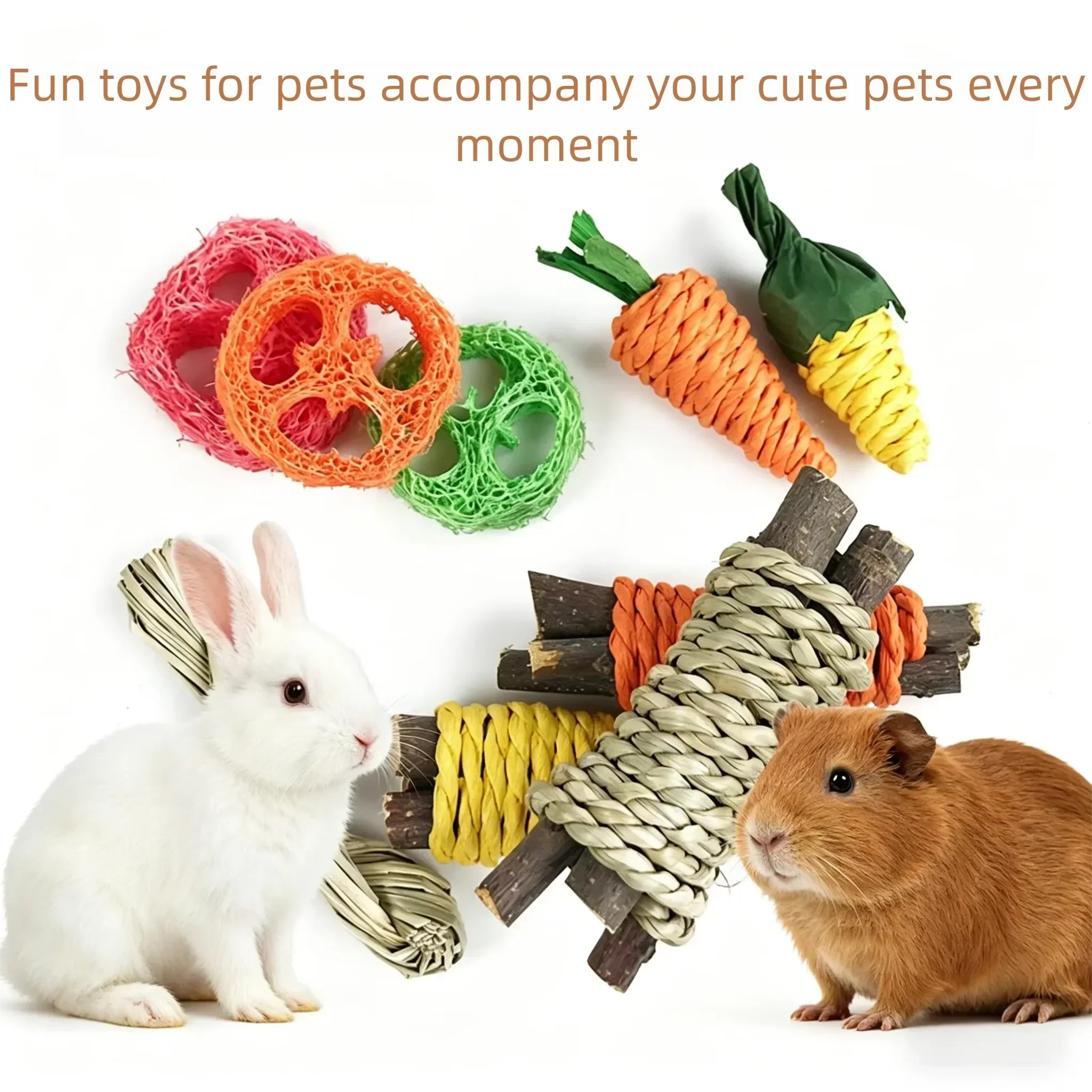 Pet Rabbit Guinea Pig Dragon Cat Fun Toy Hamster Rabbit Rabbit Tooth Grinding Set Pet Tooth Grinding Snacks XCWJ112
