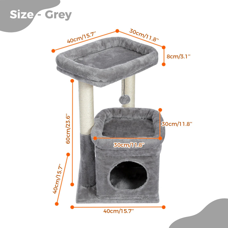 Pequlti Multi-Level Cat Tree Tower with Condo and Hammock