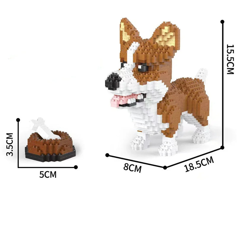 Dachshund Dog Model Micro Mini Building Blocks Set Educational Recreation Toys Pet Lover Gift Decoration Bricks Party Gift