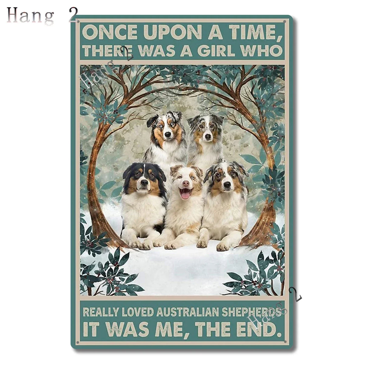 Aussie Metal Tin Sign Wall Decor Australian Shepherd Dog Bath Soap Poster Hanging Plaque Aluminum Signage Posters 8x12 Inch