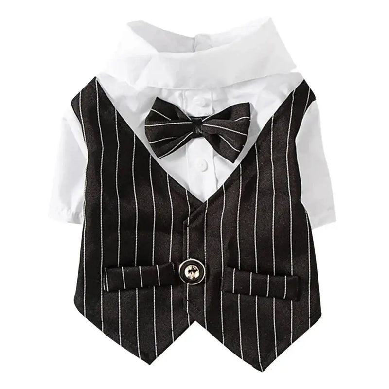 English Style Gentleman Dog Dress Puppy Suit with Tie for Formal Occasions Four Seasons Wedding Pet Photo Teddy Clothes