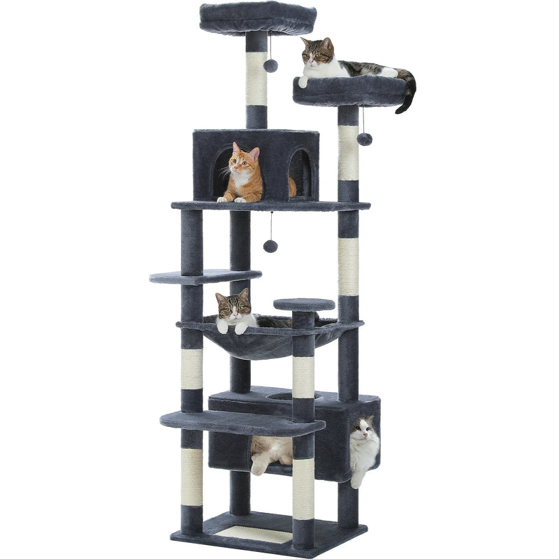 Pequlti 72" Multi-Level Cat Tree Tower with Condo & Hammock