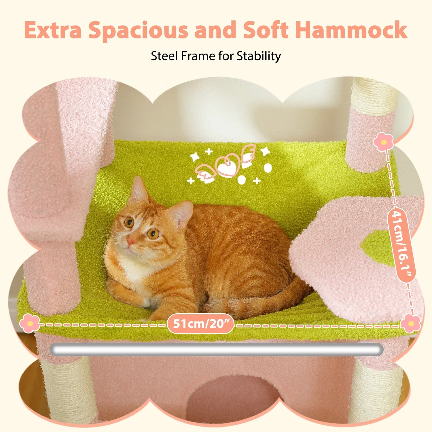 Pequlti 72" Multi-Level Cat Tree Tower with Condo & Hammock