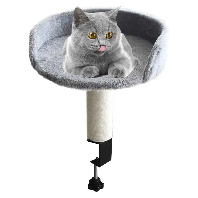 Desk Clamp Cat Bed 360 Rotating Adjustable Soft Nest Desktop Kitten Bed Attachment Cat Desk Bed for Kittens Pets Animals Indoor