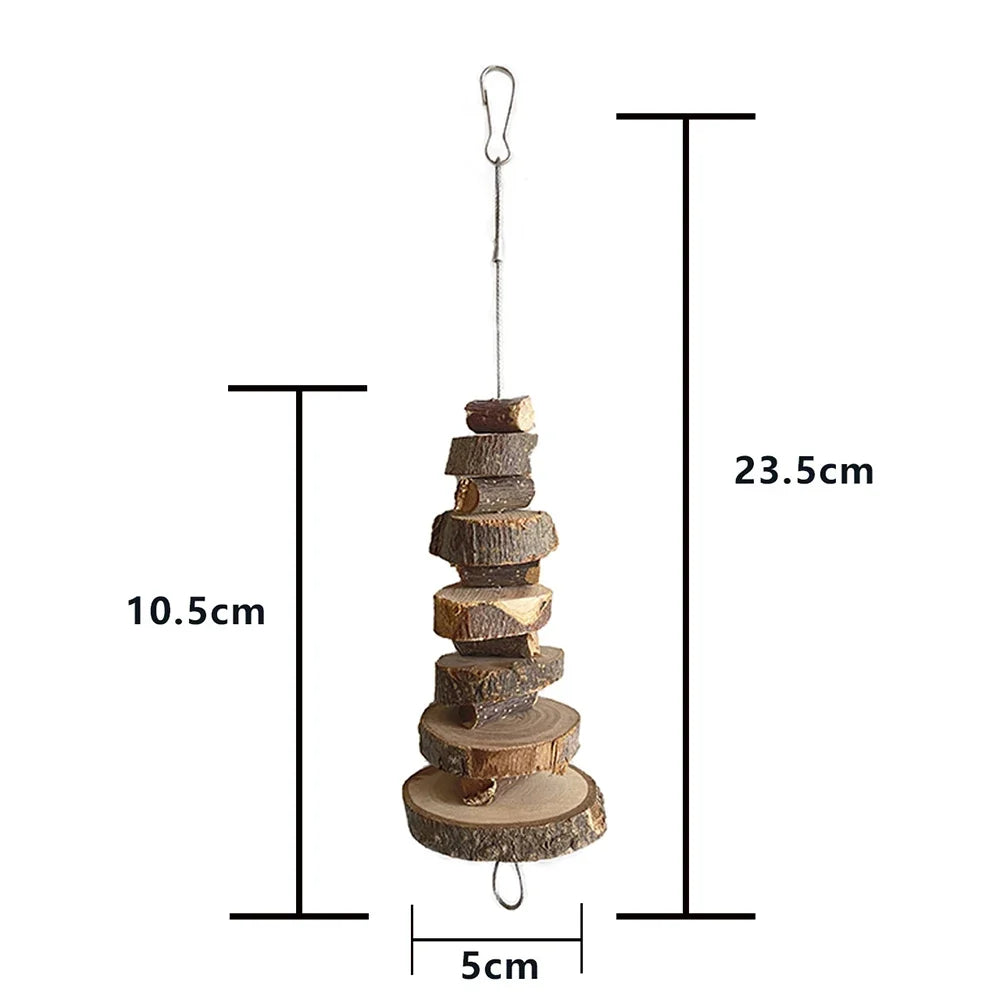 Cute Rabbit Roller Toys Natural Wooden Pine Dumbells Unicycle Bell Chew Toys for bird Guinea Pigs Rat  Small Pet Molars Supplies