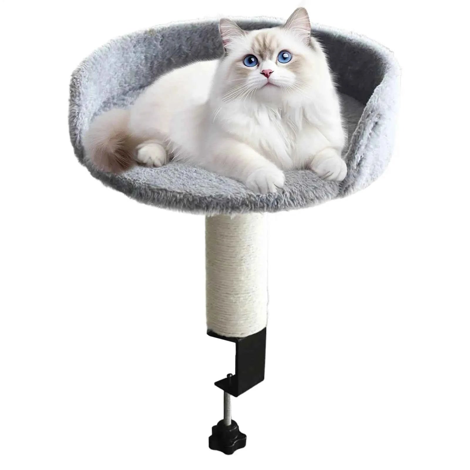 Cat Bed for Desk 360 Rotating Hammock for Cat Desk Clamp Kitten Bed for Kittens Pets Animals Indoor Home Apartment Living Room