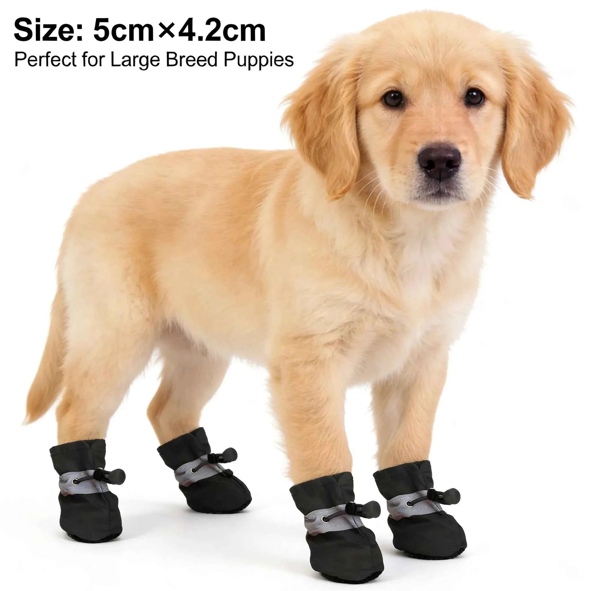 Waterproof Anti-Slip Dog Shoes - Soft Sole 5x4.2cm Cotton Boots