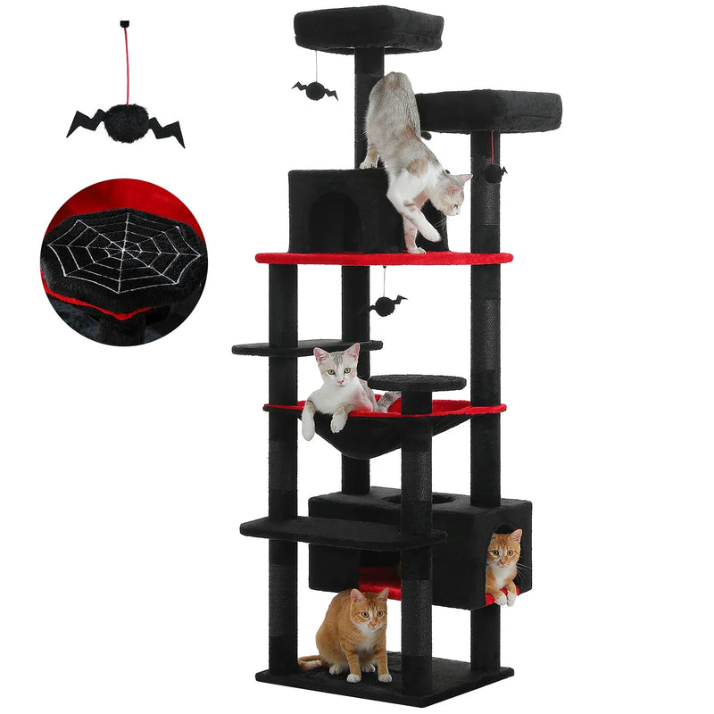 Pequlti 72" Multi-Level Cat Tree Tower with Condo & Hammock