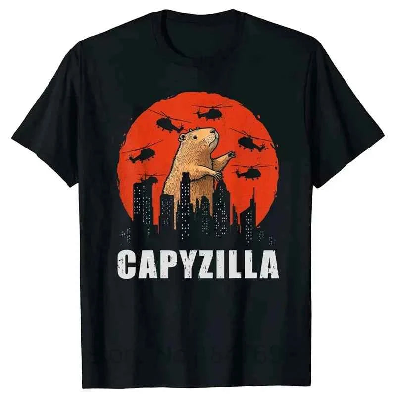 3D Printed Funny Capybara TShirt for WomenRetro Pattern T-Shirts Summer Casual Fashion Loose T-Shirts Round Neck Tops Streetwear