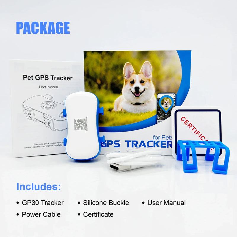 WanwayTech GP30 4G LTE Pet GPS Tracker - IP67 Waterproof