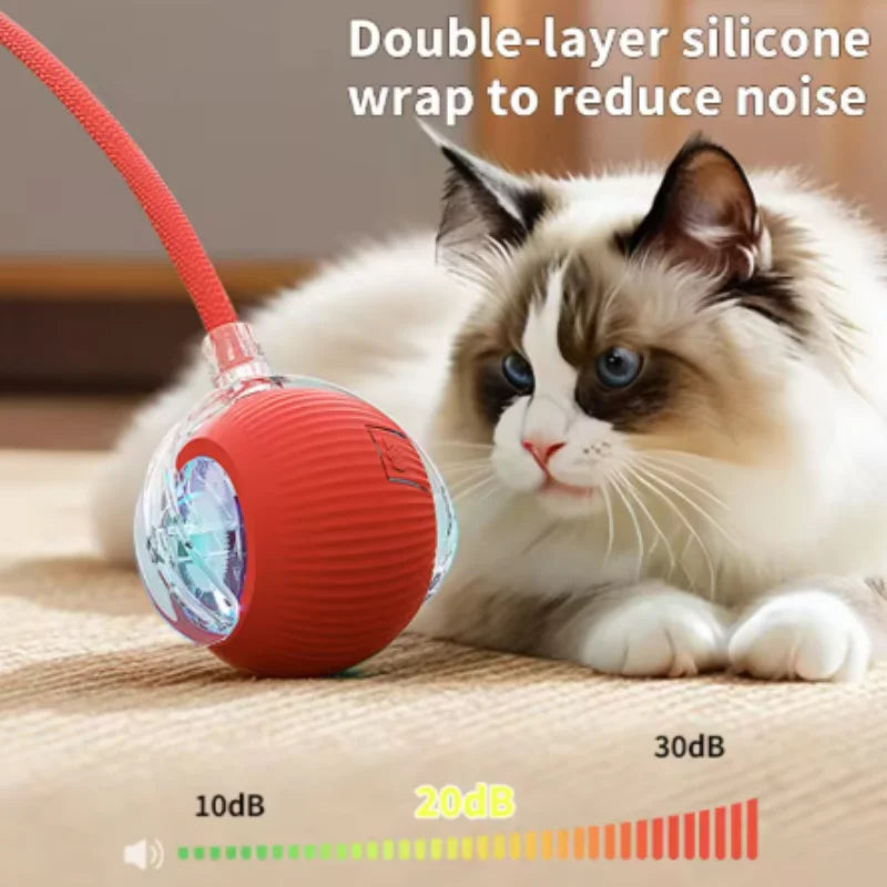 Automatic Smart Cat Toy Ball Interactive Electric Rolling Teaser USB Rechargeable Moving Bouncing Ball for Kittens Birthday Gift