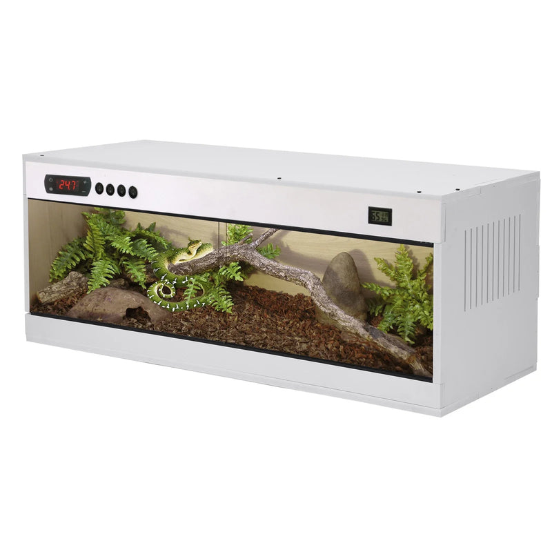 Stackable Reptile Terrarium, PVC Bearded Dragon Enclosure – Tempered Glass Tank for Amphibians Reptilians Arachnids Pets Habitat