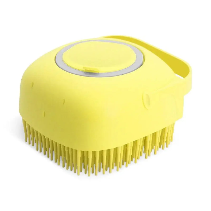 Silicone Pet Bath Brush with 80ml Shampoo Dispenser