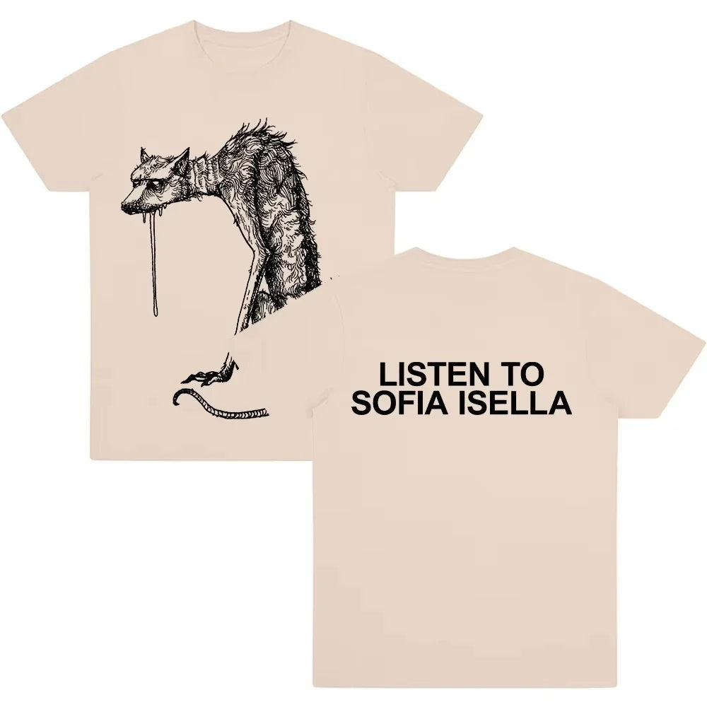 2026 The Dog T-Shirt Sofia Isella Cotton Tee Harajuku Casual Short Sleeve Womens Men Streetwear Crew Neck Tops Fashion Y2K