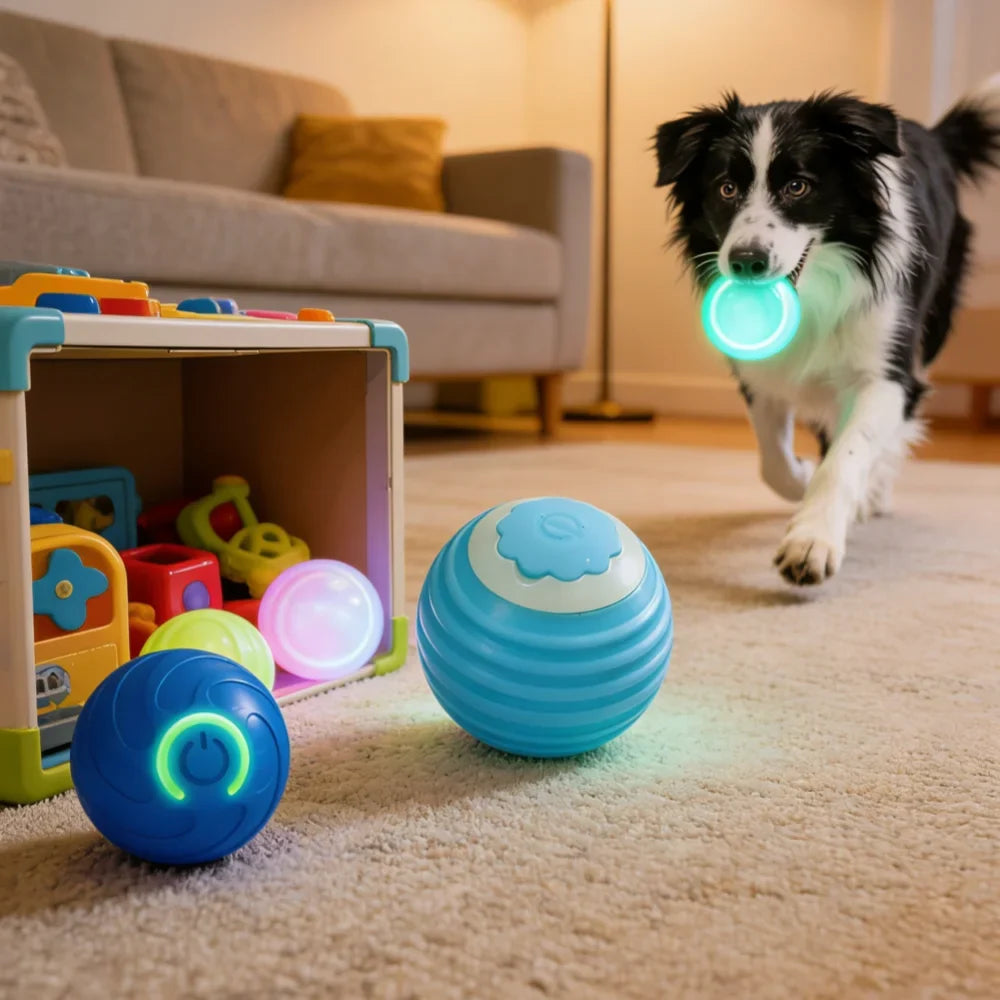 Pet Toy Ball with Tail Rope，Smart Automatic Pet Chase Ball Toy, Upgraded Speedy Tail Kitten Toy for Bored Indoor Adult Pets