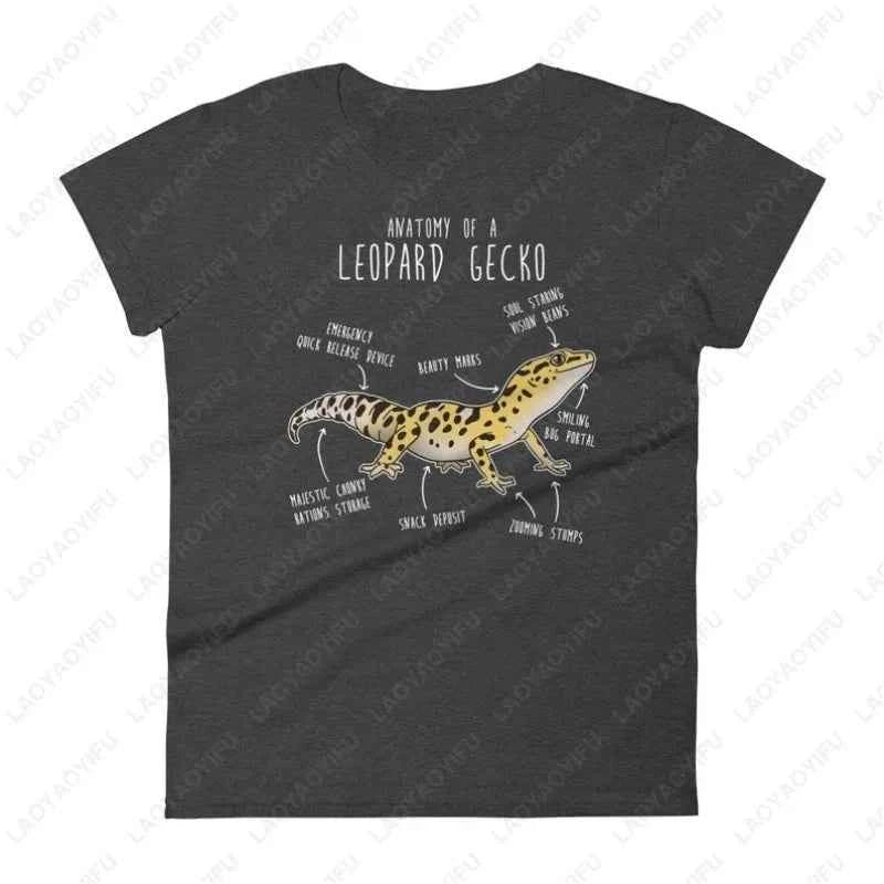 Leopard Gecko Funny Women Men Graphic Tshirt Pet Reptile Lover Gift Kawaii Lizard T-Shirt Cute Gecko Tees Anatomy Herpetologist